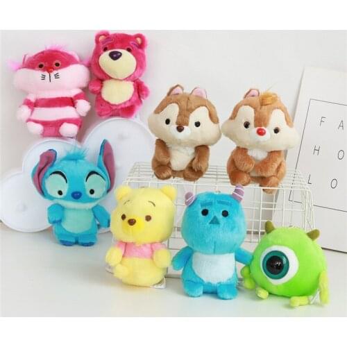 Lotso Pooh Bear Mr.q Chip'n' Dale Stitch Disney Plush Toy Kawaii 10Cm Plush Doll Anime Plush Pendant Backpack Pendant