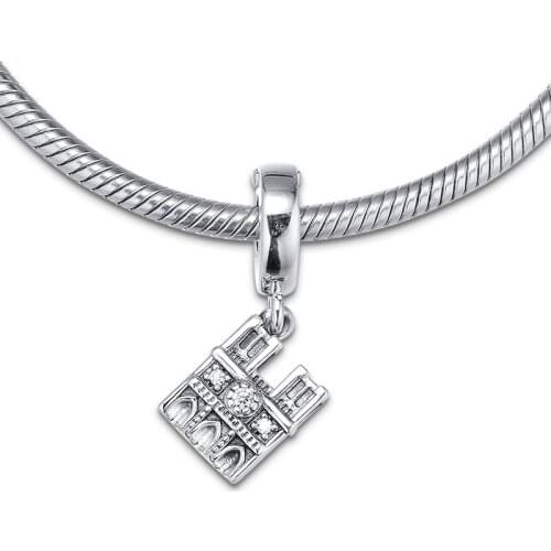 Fits for Pandora Beads Bracelets 100% 925 Sterling Silver Jewelry Notre Dame Hanging Pendants Charms with Free Shipping