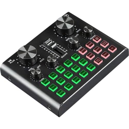 V8 Plug Sound Card for Live Streaming Voice Changer Sound Card with Multiple Sound Effects, o Mixer for Recording