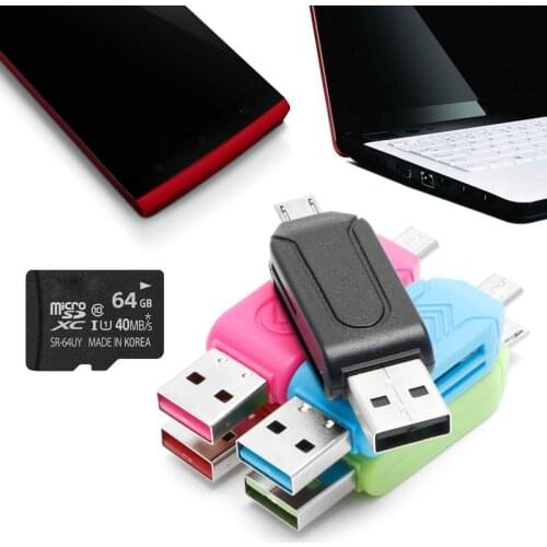 2-IN-1 Micro USB 2.0 OTG SDXC TF SD Memory Card Reader For Android Smartphone PC
