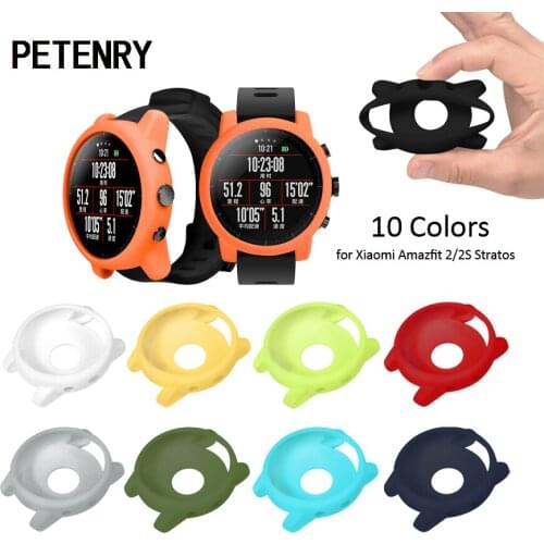 For Amazfit Stratos Watch Case Silicone Protective Shell Cover Protector for Xiaomi Huami Amazfit Stratos 2/2S Bumper Accessory