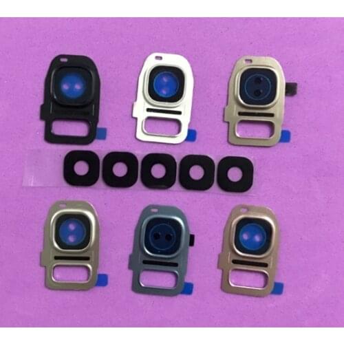 20pcs Back Rear Camera Glass Lens For Samsung Galaxy S8 S9 Plus S7 Camera Lens With Flash Light Cover Sticker Replacement Repair