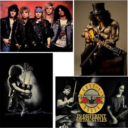 Vintage Poster Guns N Roses poster Slash guitarist rock painting master retro poster