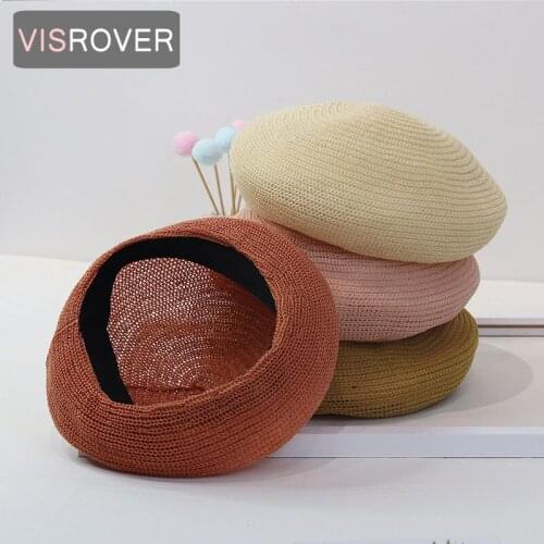 VISROVER 6 colorways summer solid color beret female cap best matach spring summer hat solid top quality Women Boina Wholesale