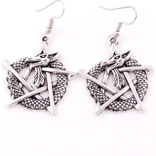 Womens Earrings Jewelry Mythical Animal Dragon With Special Pentacle Religions Amulet Zinc Alloy Provide Dropshipping