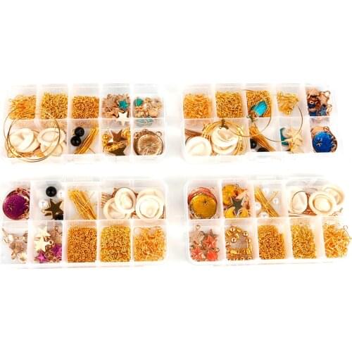 1Box Gold Plated Eye Pins Beads Charms Extender Chain Ending Caps DIY Handmade Ear Jewelry Materials Accessories