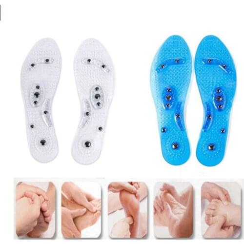 1 Pair Silicone Magnetic Therapy Insole Transparent Weight Loss Slimming Massage Insoles Foot Care Shoe Pads For Men Women