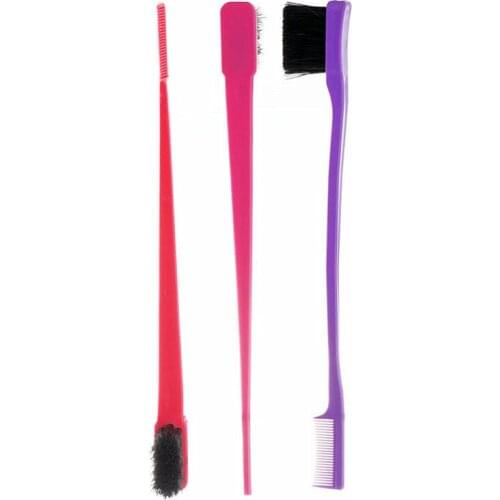 1pc Beauty Double Side Edge Hair Comb Control Hair Brush For Bangs Brush Styling Salon Professional Accessories Random Color