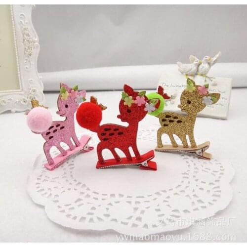 2017 Hot Baby Hair Pins Lovely Sika Deer Hair Clips Performance child Hair accessory Noble Kids Headband Girl Accessories