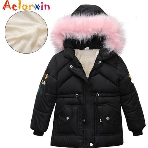 2019 Baby Girl Clothes Russia Winter Thick Down Jacket For Girls 4-9 Years Kids Outerwear Coat Baby Clothing Park For Girls