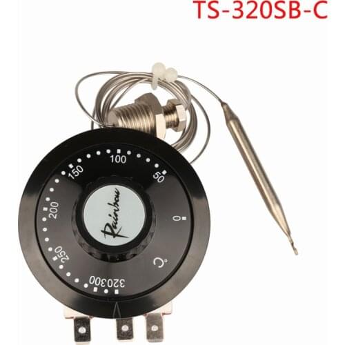 TS-320SB-C Korea Rainbow Capillary Thermostat with Screw 50-320 Celsius Three Feet Tempering Switch 3 Pin Temperature Controller
