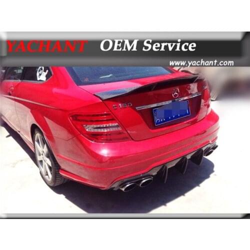 Car Styling Accessories Carbon Fiber CF Rear Spoiler Fit For 2012-2013 W204 Sedan C Class CLS-RNT Style Rear Trunk Spoiler Wing