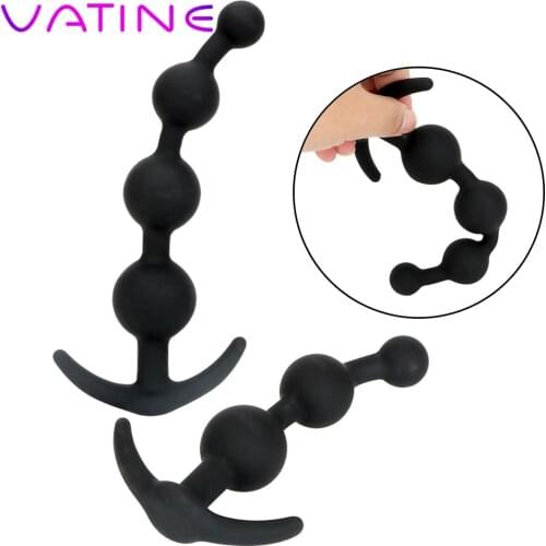 VATINE Anal Plug Anal Bead Stimulators Soft Silicone Butt Plug Prostate Massager G-spot Masturbator Sex Toys for Women Men