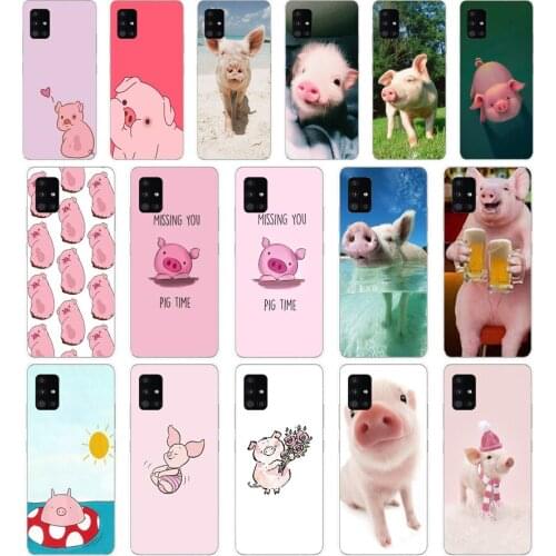 28 Cute Little Pink Pet Pig Luxury Soft Silicone Tpu Cover phone Case for Samsung Galaxy A31 A41 A51 A71 A40 2019 Case