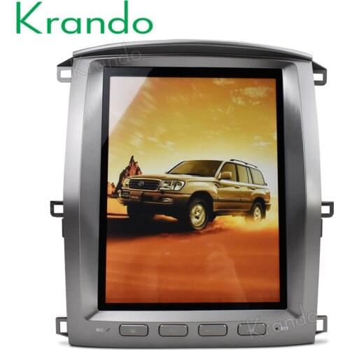 Krando Android 9.0 4G 32G ROM 12.1" Vertical screen car multimedia player Audio for Toyota Land Cruiser LC100 2002-2007