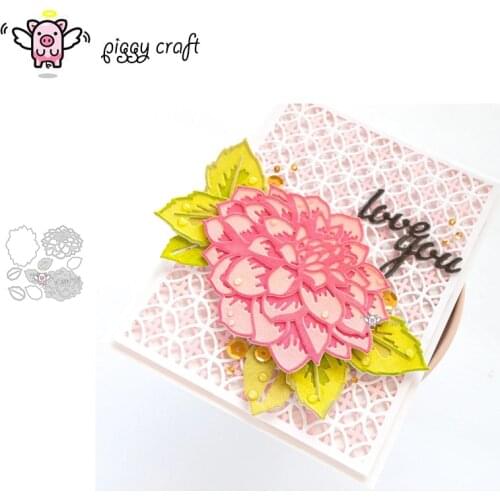 Piggy Craft metal cutting dies cut die mold Flower leaf decoration Scrapbook paper craft knife mould blade punch stencils dies