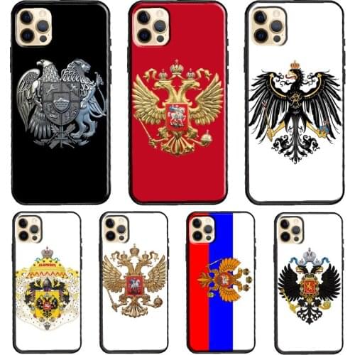 Russian coat of arms Flag Soft Cover For iPhone 11 12 Pro Max XS XR X 12 mini SE 2020 5S 6S 7 8 Plus Phone Case