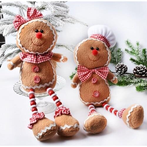 Christmas scene layout decoration cloth gingerbread man men and women shape decoration decoration window counter layout set
