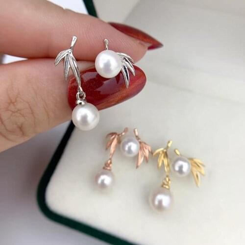 Hot Design 925 Sterling Silver Earrings Findings Base Mountings Jewelry Parts Accessories for Pearls Beads Agate Jade Crystal