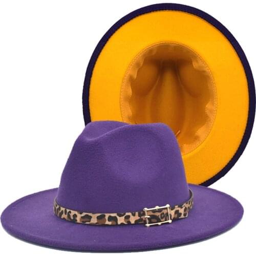 Yellow lanvender fedoras hat Panama felt hat for women jazz hat fedora hat grass green women fedoras donut chain women hats