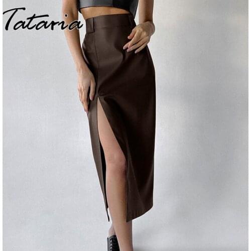 Tataria Leather Pencil Skirts