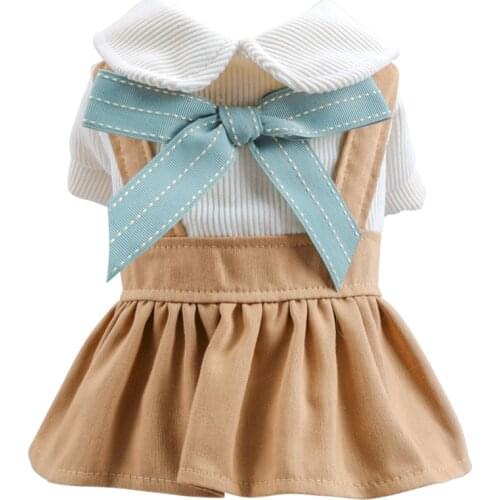 Spring Dog Dreses Princess Teddy Yorkshire Cute Butterfly Bow Clothes for Small Dogs