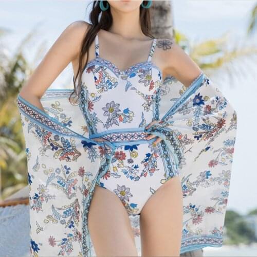 Women Swimwear 2021 Female Summer Push Up Monokini New Sexy One Piece Swimsuits Bathing Suit Floral Print Swim Suit Beach Wear