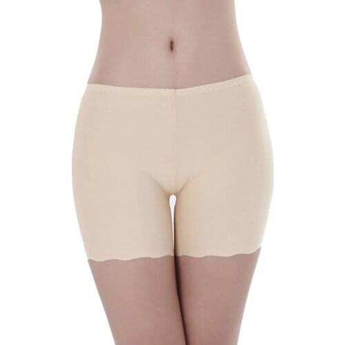 Ladies Short Pants Solid Women Leggings Briefs Mid Size Seamless Safety Panties No Trace Mid Waist Breathable Mid-Rise Panties