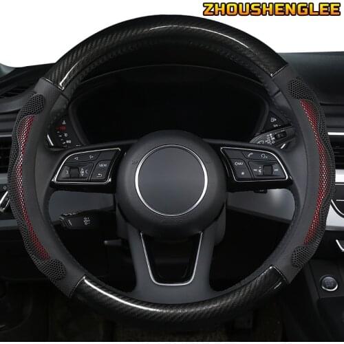 ZHOUSHENGLEE Microfiber Leather Car Steering Wheel Cover For Mercedess Benzs Smart Fortwo 450