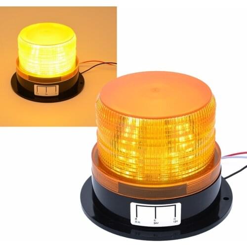 1pc 12V-24V Car LED Flashing Strobe Beacon Emergency Warning Alarm Flash Light Lamp Amber Common Truck Auto 95x96mm Super Bright