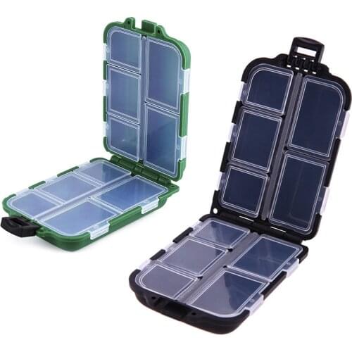 1Pc 10 Compartments Fishing Lure Tackle Hook Bait Storage Box Container Case Fishing Tackle Boxes Fishing Tools Tackle Boxes