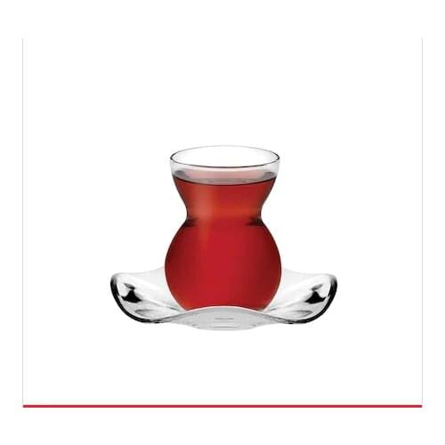 12 Pcs Glass Tea Cup with Saucers Glass Cup Heat Resistant Tea Coffee Mug with Saucers Gift for Housewarming Gift for Her