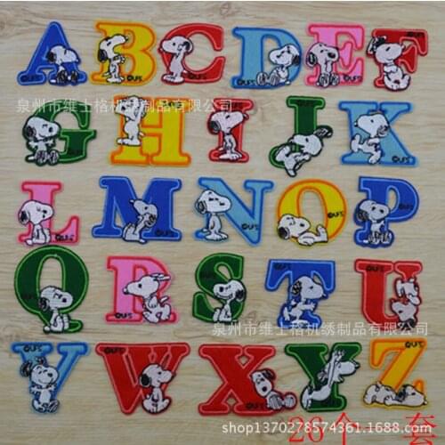 130pcs/lot Embroidery Patches Letter Dog Kids Clothing Decoration Backpack Sewing Accessories Diy Iron Heat Transfer Applique