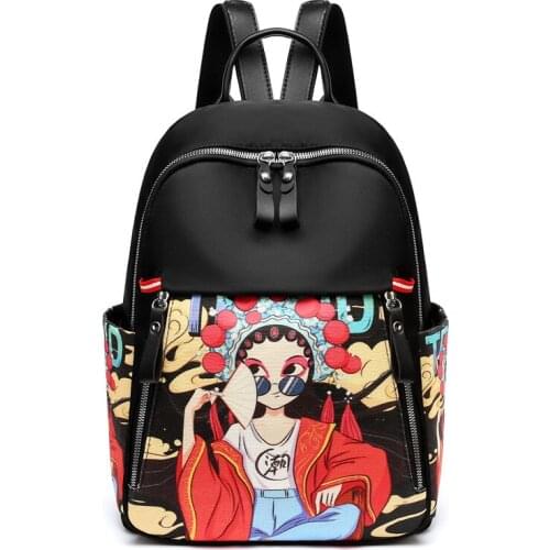 2021 new womens high-quality Oxford cloth backpack youth printing fashion school bag large-capacity popular backpack