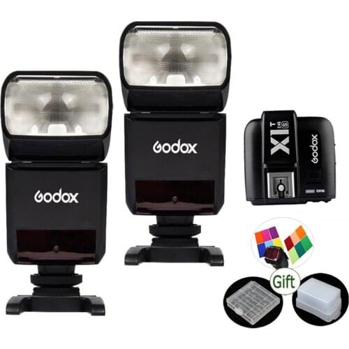 2x Mini Godox Speedlite TT350S TTL HSS Flash + Trigger X1T-S Transmitter for Sony Mirrorless DSLR Camera A7 A6000 A6500 A7RII