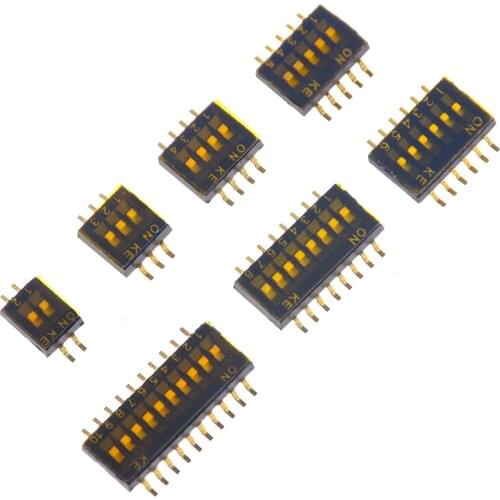 5PCS 2P-10P Slide Type SMT SMD Dip Switch 1.27 mm Pitch 2 Row 4 Pin 2 Position 8 pin 4 Position 16 pin 8 Position Coding Switch