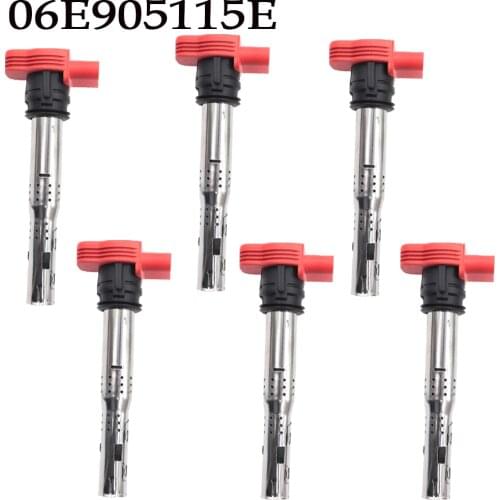 6PCS/LOT 06D905115 06E905115E For Au di A4 A5 A6 A7 A8 Q5 Q7 R8 Quattro VW Touareg 2.4 2.7 2.8 3.0 3.2 TDI TFSI Ignition Coil