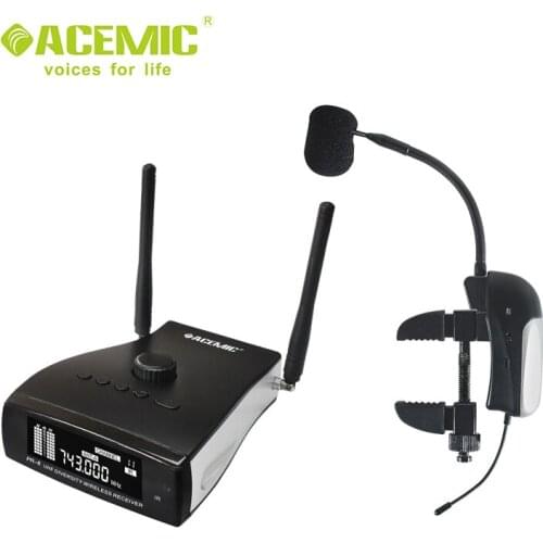 ACEMIC PR-8/VT-1 wireless violin microphone UHF wireless musical instrument microphone system for violin audio transmission