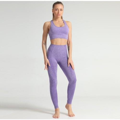 Seamless Yoga Suit 2 piece Sports Shirts Crop Top Sport Set Gym Clothes Fitness Leggings Tracksuit Workout Set Femme Sexy Bras