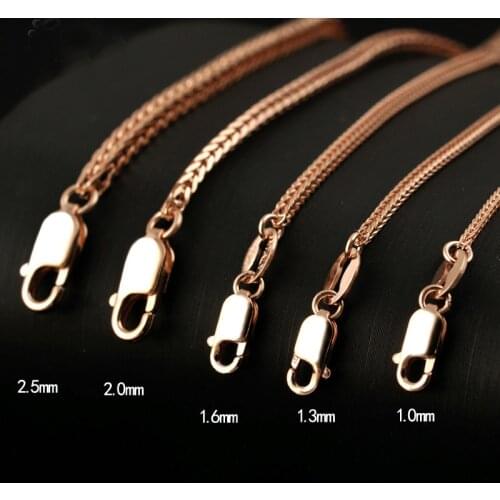 MIQIAO 925 Silver Foxtail Chain Rose Gold Color Long 40 45 50 55 60 65 70 80 CM Wide 1 1.3 1.6 2 2.5 MM Men Women Necklace