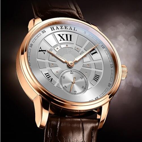 HAZEAL New Business Mens Mechanical Watch Top Brand Luxury Часы Mеханика Mужские Sapphire Glass Waterproof Genuine Male Watches