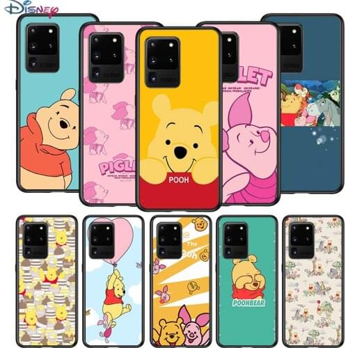 Pooh Bear piglet for Samsung S20 FE Ultra Plus A91 A81 A71 A51 A41 A31 A21S A72 A52 A42 A02S Soft Black Phone Case
