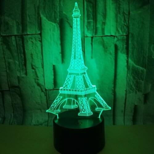 Colorful Eiffel Tower 3d Lamp Creative Vision Stereo Led Touch Switch Table Lamp Gradual Small Table Lamps For Living Room