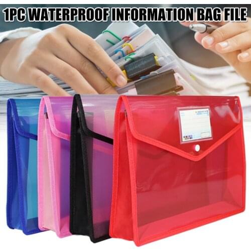 Eco-Friendly Plastic File Folders Expandable Envelope Folder with Snap Button Closure Durable Waterproof for Office Home GDeals