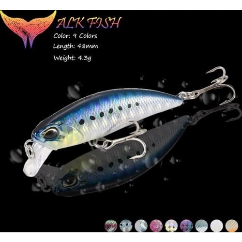 WALK FISH 1PCS 48mm/4.3g Minnow Sinking Fishing Lure Wobblers Artificial Baits 3D Eyes Fishing Baits Pencil Carp Fishing Tools