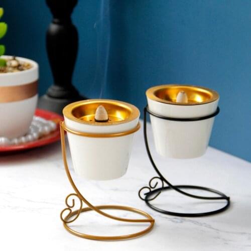 Ceramic incense burner modern Arab Middle East golden incense burner