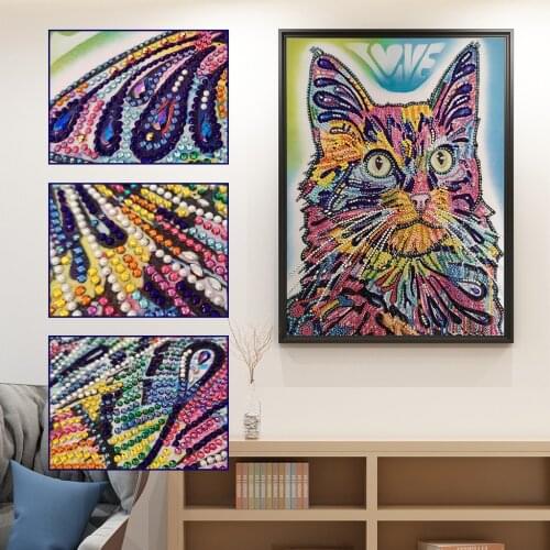 "Cat in Love" Special Shaped Drill 5D Diamond Embroidery Diamond Mosaic Round Diamond Painting Cross Stitch Kits Home Decoration