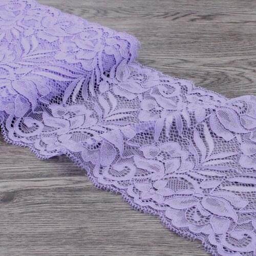 10yards 15cm Lavender Wide Tulle Lace Ribbon Trim Headband For Women Elastic Lace Stretch for Baby Girls Hair Accessories