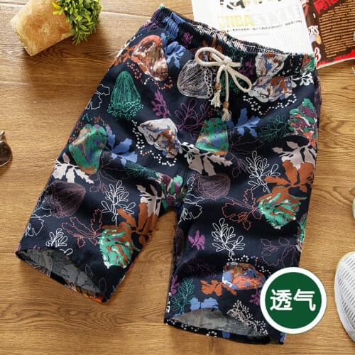 Summer Beach Pants Mens Pure Cotton Board Shorts Summer Big Underpants Capris Casual Pants Medium Size Eden Park Swimshort Hot