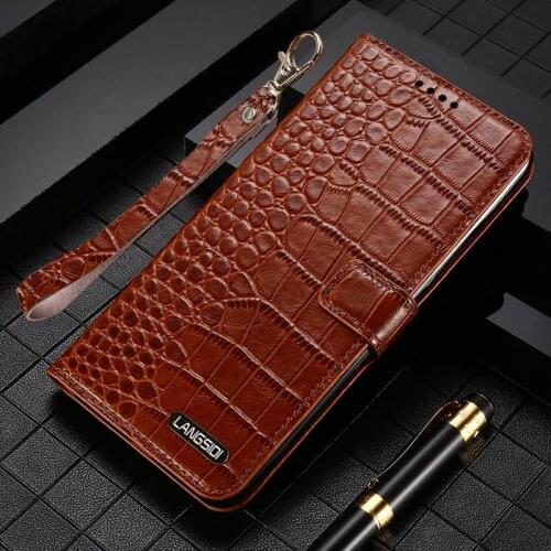 LANGSIDI Genuine Leather Magnetic Flip Case For Xiaomi mi 11 lite 10t pro 10 9 Redmi Note 10 pro 8t 9S 9 buckle Lanyard cover